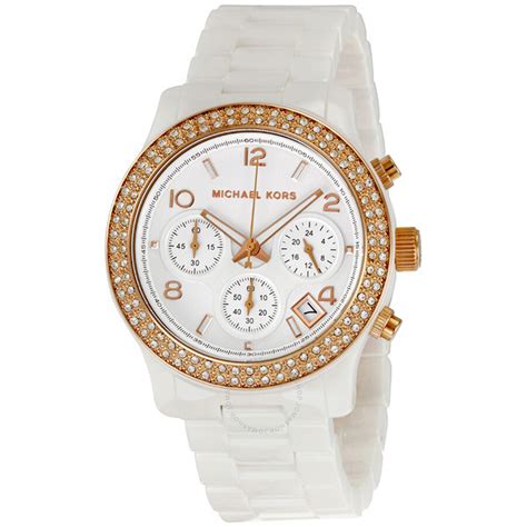 michael kors ceramic white watch|michael kors watch rose gold.